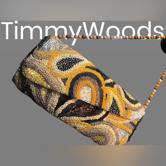 COLLECTORS TREASURE: LUX PURSE DESIGNER TIMMY WOODS!!! BEADED TO PERFECTION! - Picture 2 of 3